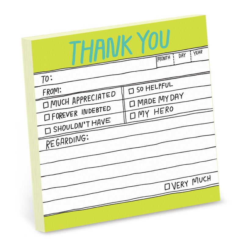 Knock Knock 8-Count Knock Knock Thank You Hand-Lettered Sticky Notes, Thank You Notes, 3 x 3-inches, 100 Sheets Each - Image 2